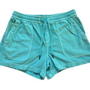 Athleta Shorts Womens Med Aqua Blue Drawstring Shorts Athleisure Loungewear